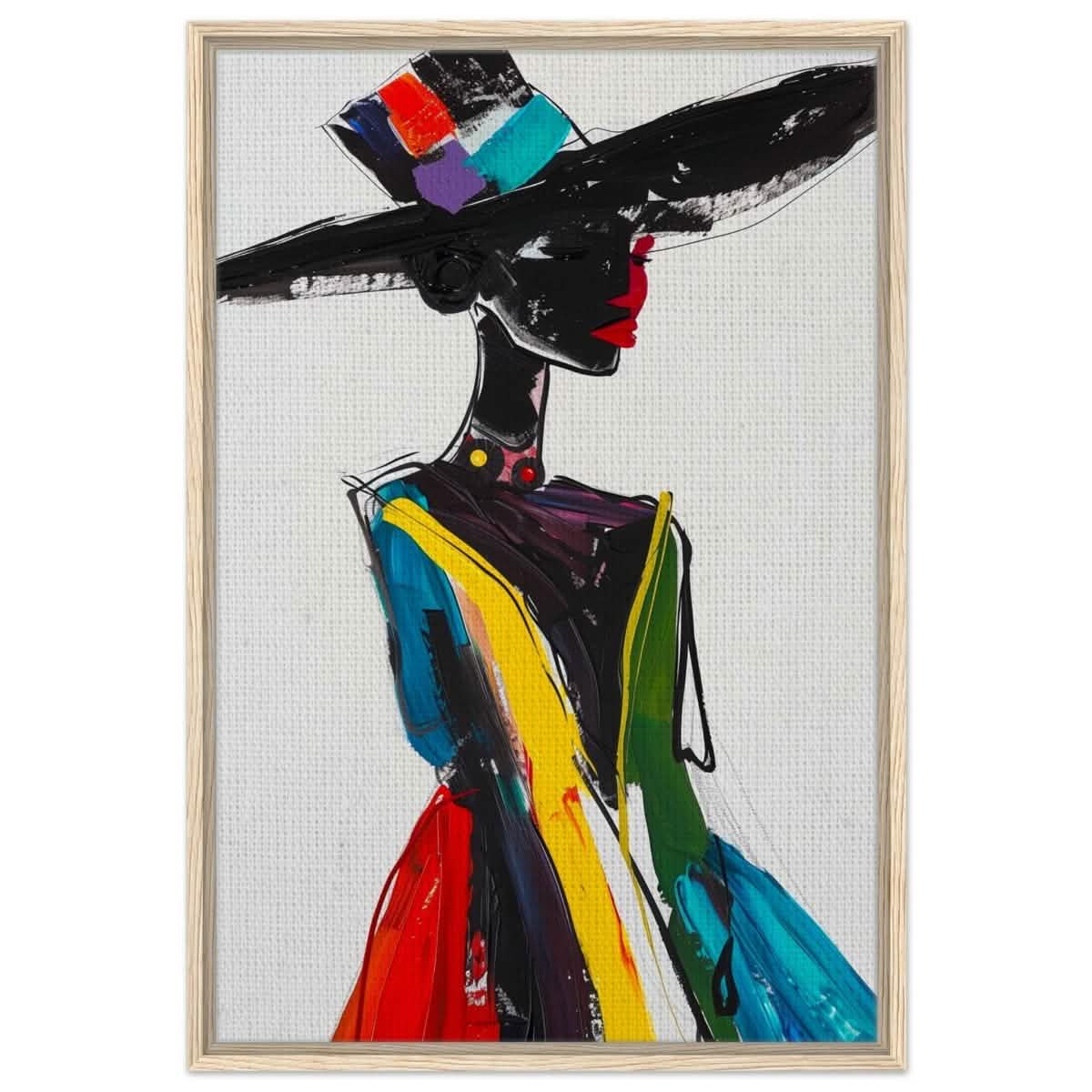 Luminous Portrait V2 | Abstract Expressionist Portraiture - Framed Canvas - 30x45 cm / 12x18″ - Wood frame