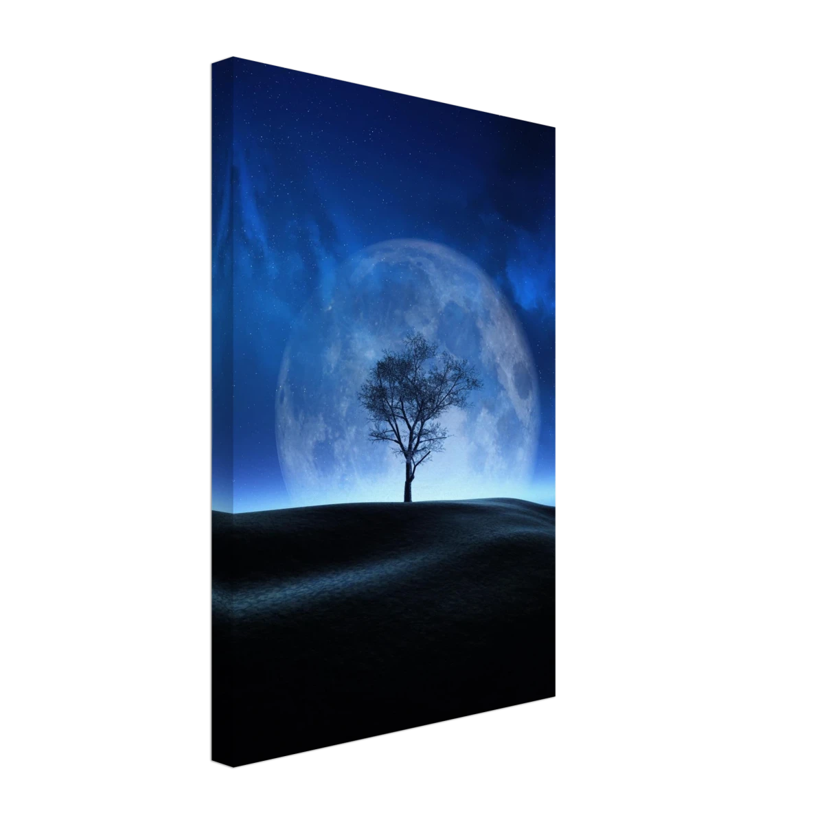 "Lunar Silence" – A Moonlit Whisper in the Night Dreamy Digital Fantasy Landscape Wall art Print - Canvas - 30x45 cm / 12x18″ -