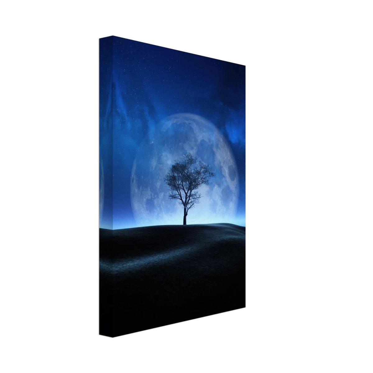 "Lunar Silence" – A Moonlit Whisper in the Night Dreamy Digital Fantasy Landscape Wall art Print - Canvas - 20x30 cm / 8x12″ -
