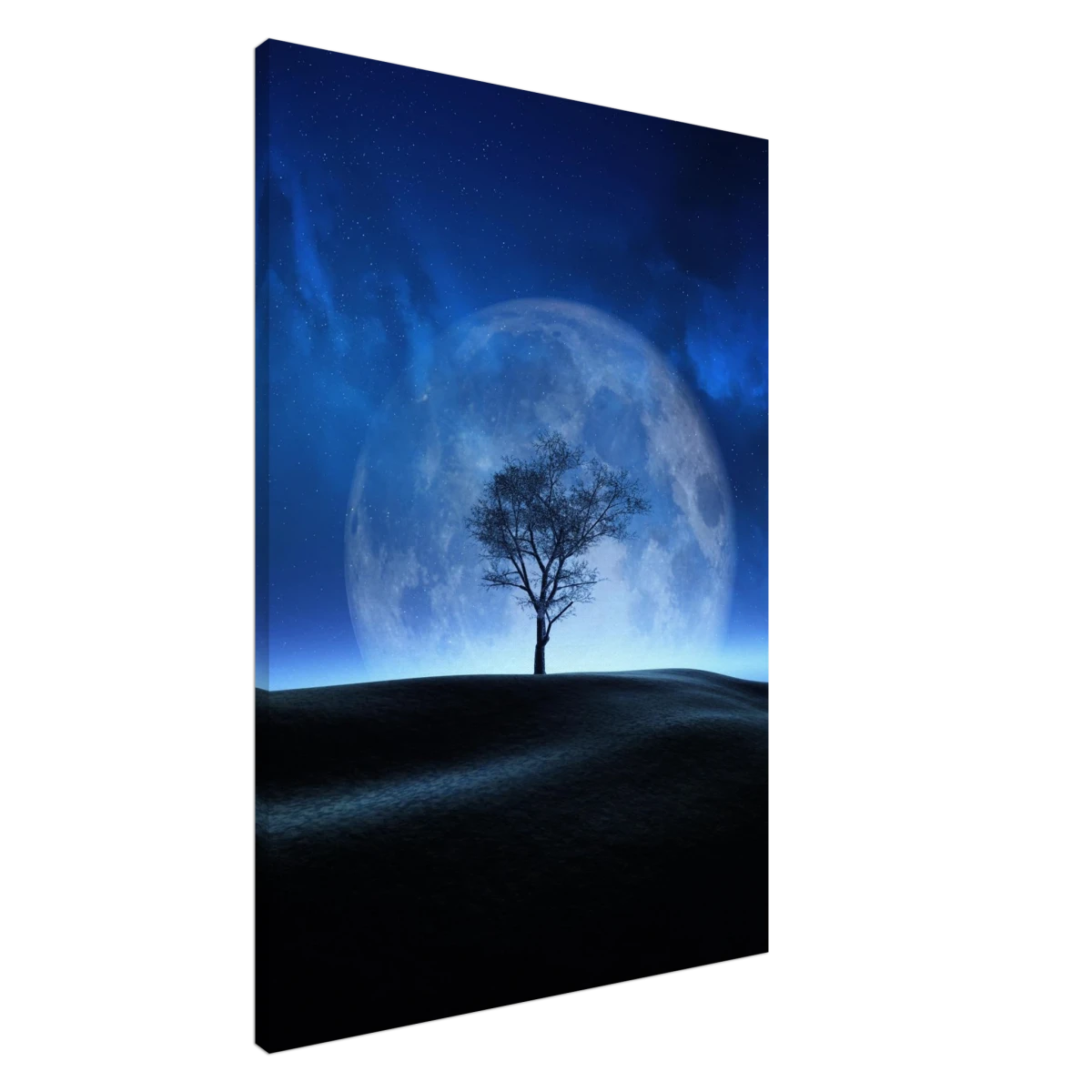 "Lunar Silence" – A Moonlit Whisper in the Night Dreamy Digital Fantasy Landscape Wall art Print - Canvas - 70x100 cm / 28x40″ -