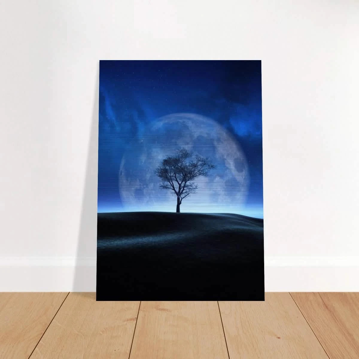 "Lunar Silence" – A Moonlit Whisper in the Night Dreamy Digital Fantasy Landscape Wall art Print - Brushed Aluminum Print - 70x100 cm / 28x40″ -