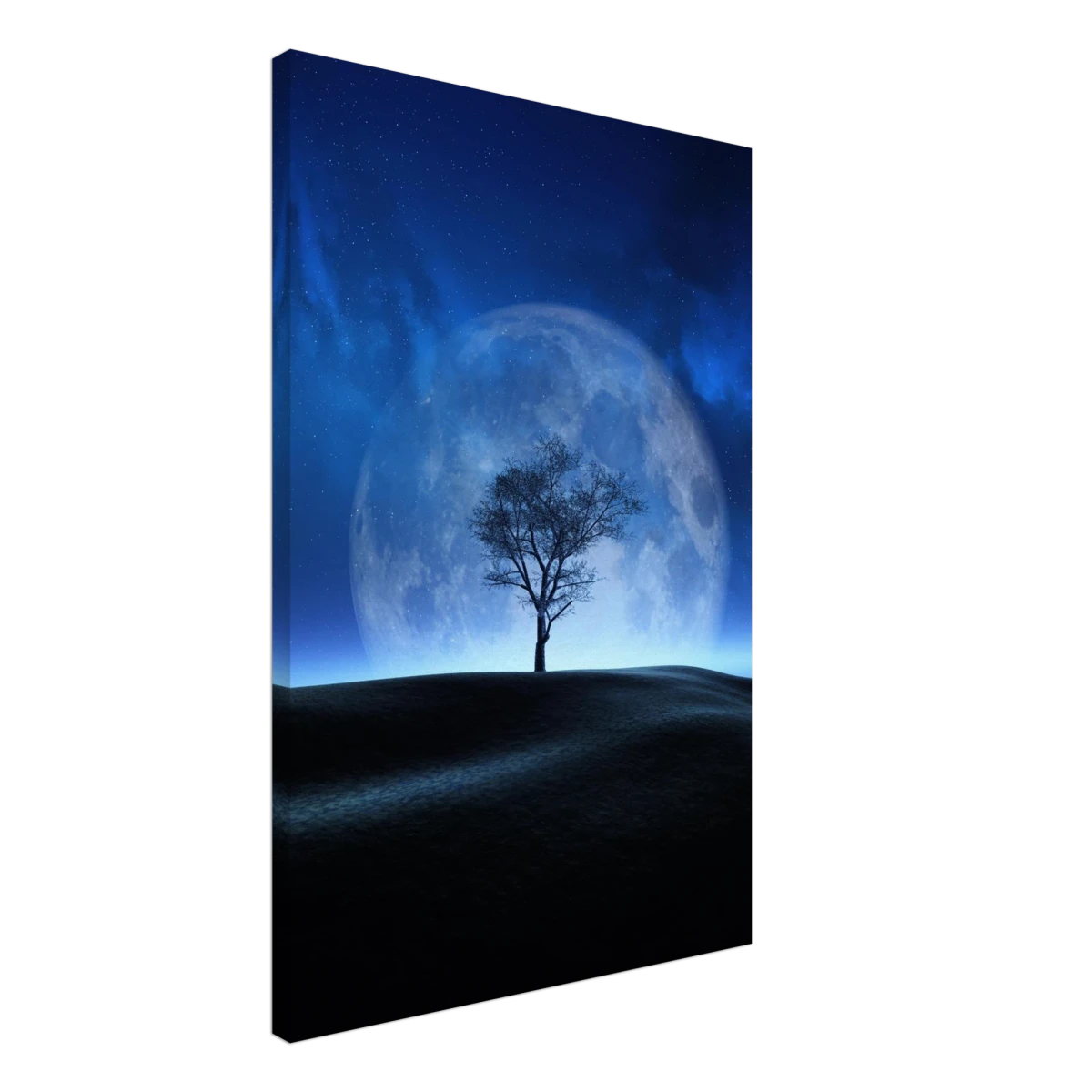 "Lunar Silence" – A Moonlit Whisper in the Night Dreamy Digital Fantasy Landscape Wall art Print - Canvas - 50x75 cm / 20x30″ -