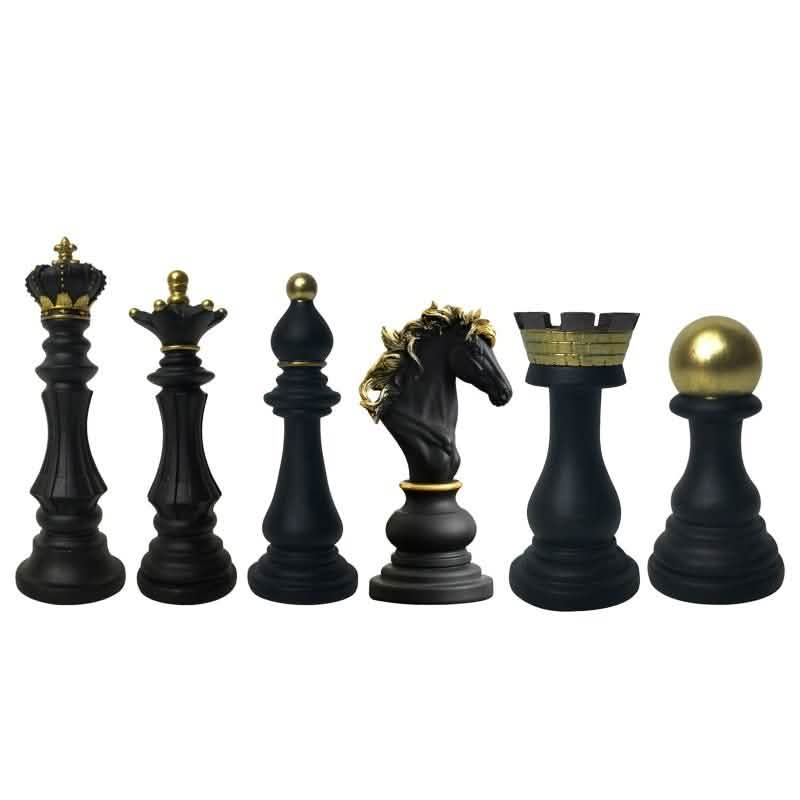 Luxury Resin Chess Piece Ornaments – Creative Modern Decor - Black King Ornament -