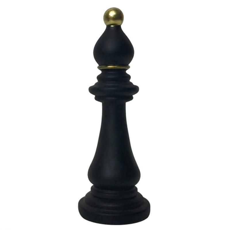 Luxury Resin Chess Piece Ornaments – Creative Modern Decor - Black Bishop Ornament -