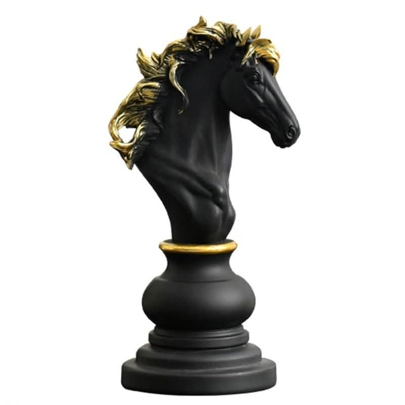 Luxury Resin Chess Piece Ornaments – Creative Modern Decor - Black Knight Ornament -