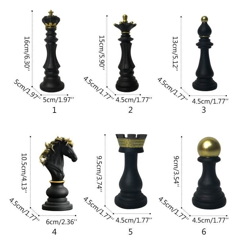 Luxury Resin Chess Piece Ornaments – Creative Modern Decor - Black Knight Ornament -