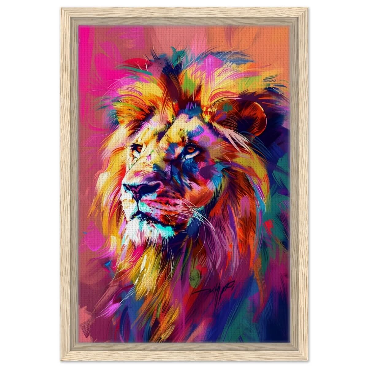Majestic Spectrum: The King of Colors | Abstract Contemporary Pop Art - Framed Canvas - 30x45 cm / 12x18″ - Wood frame