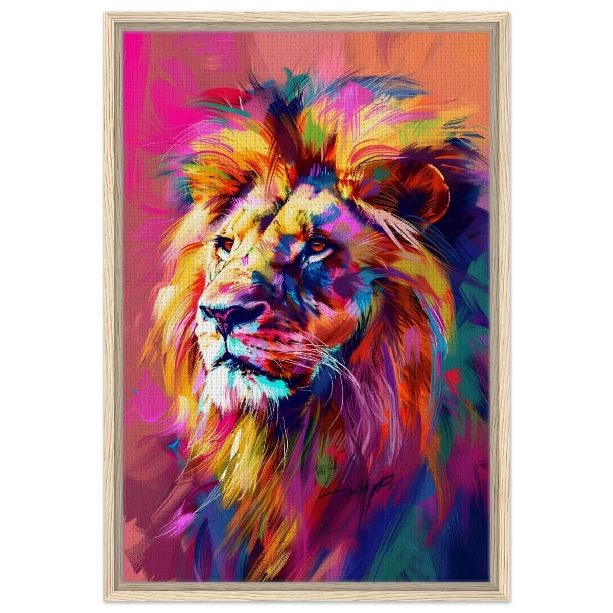 Majestic Spectrum: The King of Colors | Abstract Contemporary Pop Art - Framed Canvas - 50x75 cm / 20x30″ - Wood frame