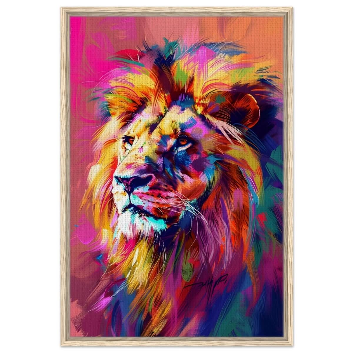 Majestic Spectrum: The King of Colors | Abstract Contemporary Pop Art - Framed Canvas - 60x90 cm / 24x36″ - Wood frame