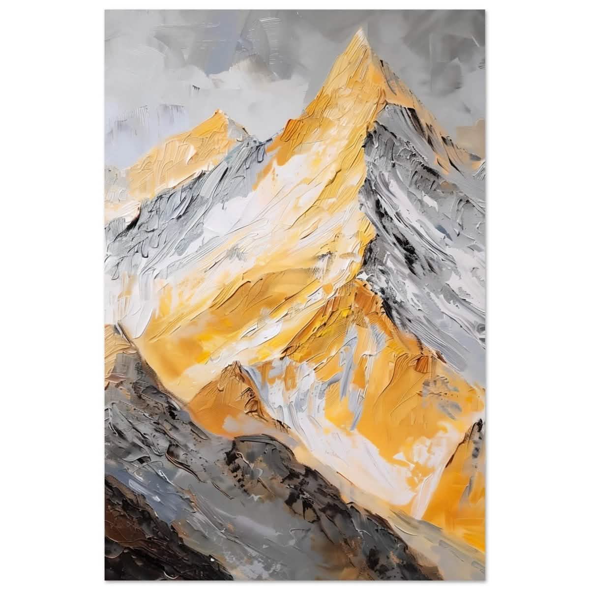 Majesty in the Heights | Impressionist Mountain Landscape - Aluminum Print - 30x45 cm / 12x18″ -
