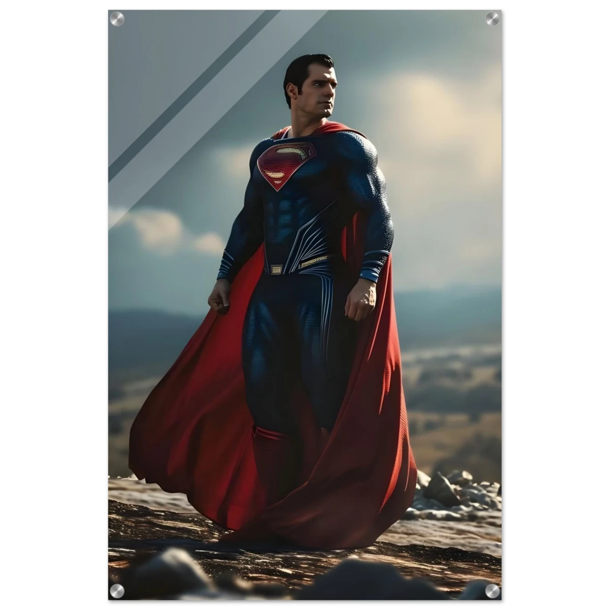"Man of Steel: Legacy Stands" – Cinematic Digital Character Art| Superman Wall art - Acrylic Print - 60x90 cm / 24x36″ -