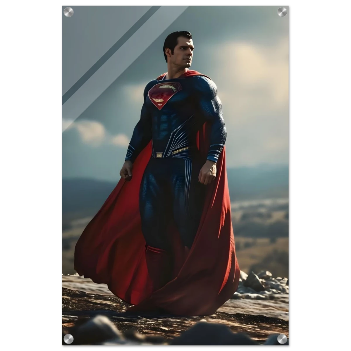 "Man of Steel: Legacy Stands" – Cinematic Digital Character Art| Superman Wall art - Acrylic Print - 50x75 cm / 20x30″ -