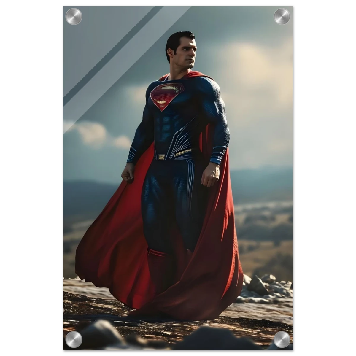 "Man of Steel: Legacy Stands" – Cinematic Digital Character Art| Superman Wall art - Acrylic Print - 30x45 cm / 12x18″ -