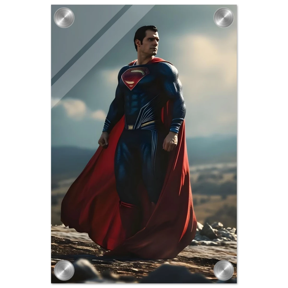 "Man of Steel: Legacy Stands" – Cinematic Digital Character Art| Superman Wall art - Acrylic Print - 20x30 cm / 8x12″ -