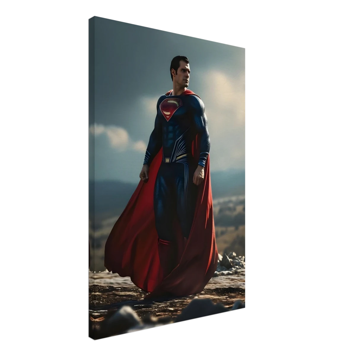 "Man of Steel: Legacy Stands" – Cinematic Digital Character Art| Superman Wall art - Canvas - 50x75 cm / 20x30″ -