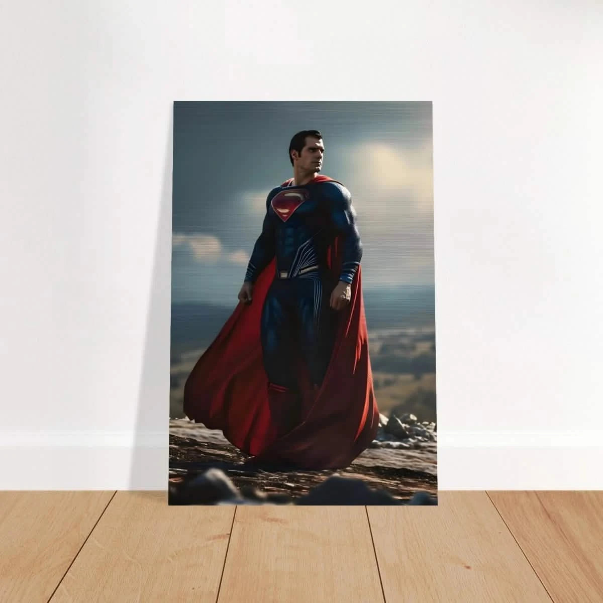 "Man of Steel: Legacy Stands" – Cinematic Digital Character Art| Superman Wall art - Brushed Aluminum Print - 60x90 cm / 24x36″ -