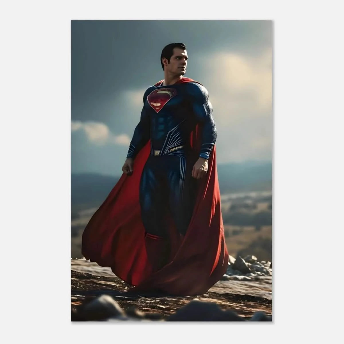 "Man of Steel: Legacy Stands" – Cinematic Digital Character Art| Superman Wall art - Aluminum Print - 40x60 cm / 16x24″ -