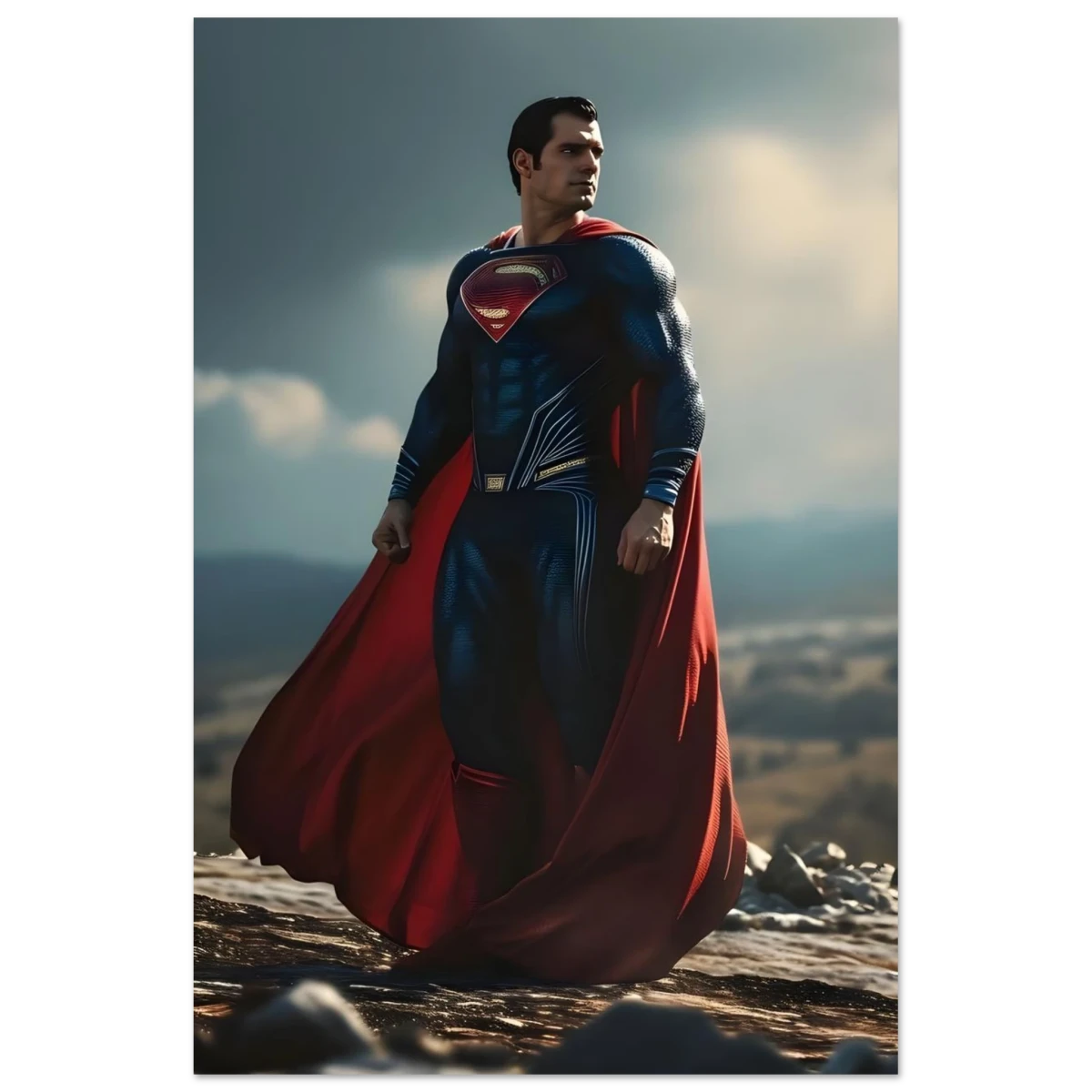 "Man of Steel: Legacy Stands" – Cinematic Digital Character Art| Superman Wall art - Fine Art Poster - 60x90 cm / 24x36″ -