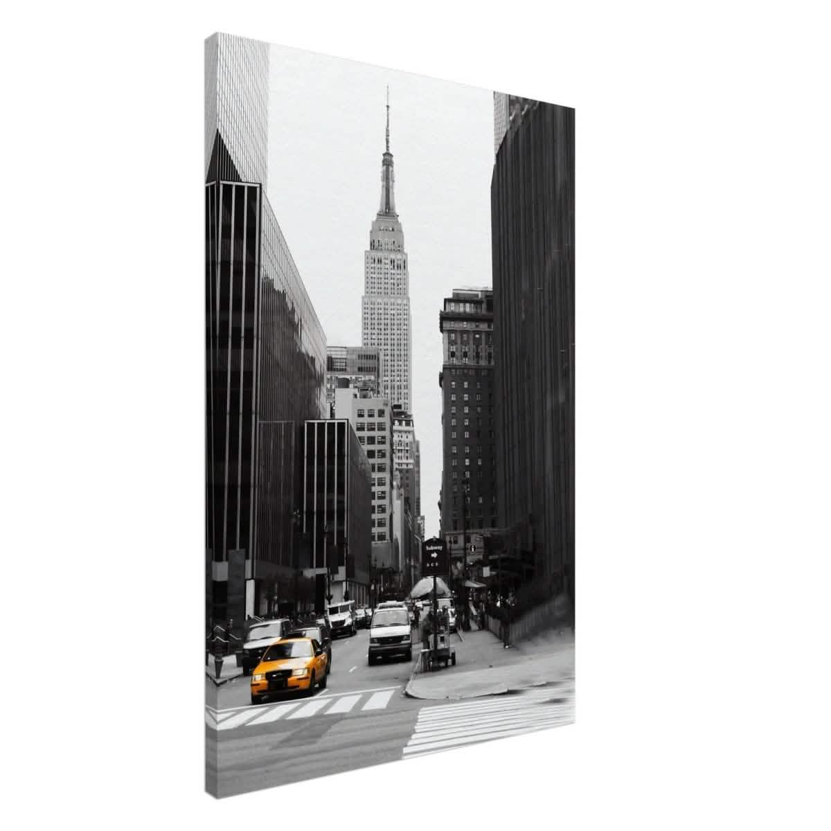 Manhattan Moments - Empire State Tower and Yellow Cab - Canvas - 60x90 cm / 24x36″ -
