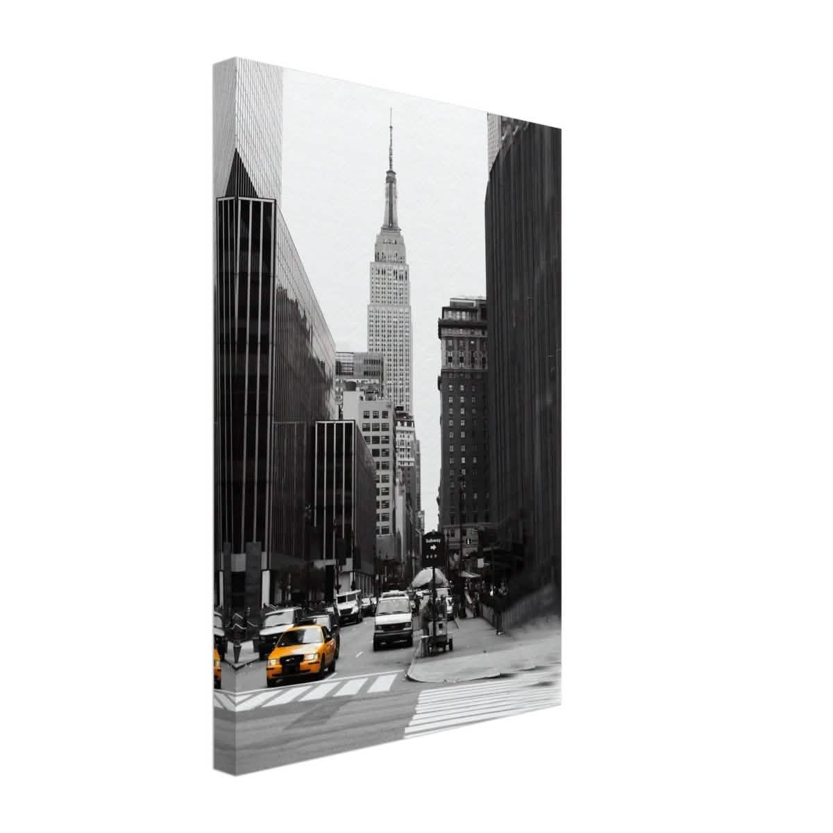 Manhattan Moments - Empire State Tower and Yellow Cab - Canvas - 30x45 cm / 12x18″ -