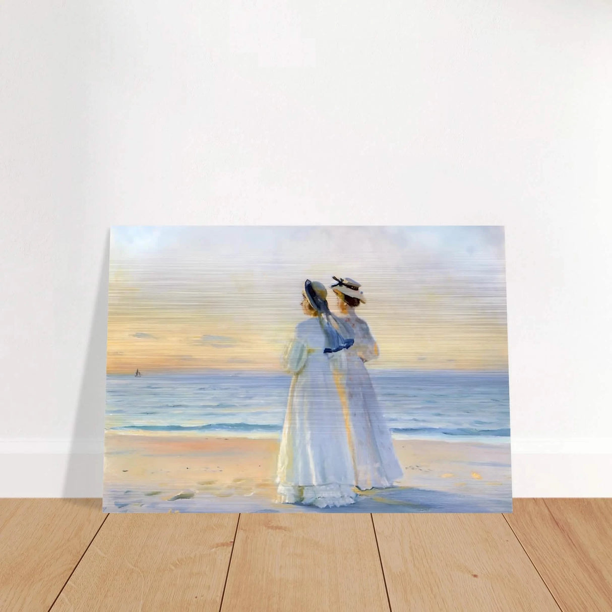Marie Dinesen And Anna Bitch on Skagen Nordstrand by Michael Peter Ancher | Wall art Print - Brushed Aluminum Print - 70x100 cm / 28x40″ -