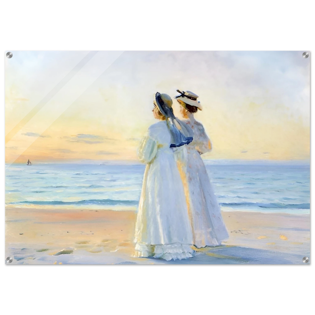 Marie Dinesen And Anna Bitch on Skagen Nordstrand by Michael Peter Ancher | Wall art Print - Acrylic Print - 70x100 cm / 28x40″ -