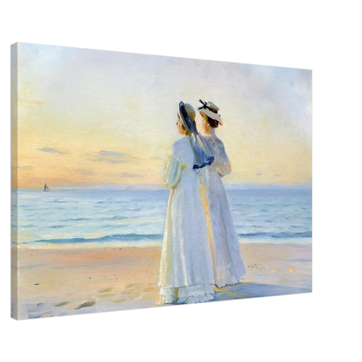 Marie Dinesen And Anna Bitch on Skagen Nordstrand by Michael Peter Ancher | Wall art Print - Canvas - 60x90 cm / 24x36″ -
