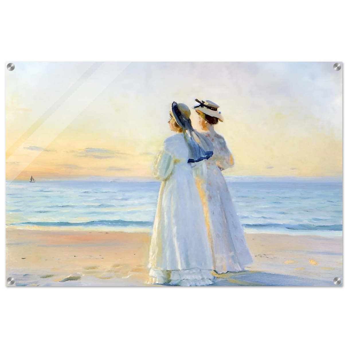 Marie Dinesen And Anna Bitch on Skagen Nordstrand by Michael Peter Ancher | Wall art Print - Acrylic Print - 60x90 cm / 24x36″ -