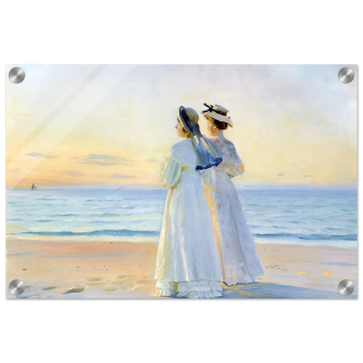 Marie Dinesen And Anna Bitch on Skagen Nordstrand by Michael Peter Ancher | Wall art Print - Acrylic Print - 30x45 cm / 12x18″ -