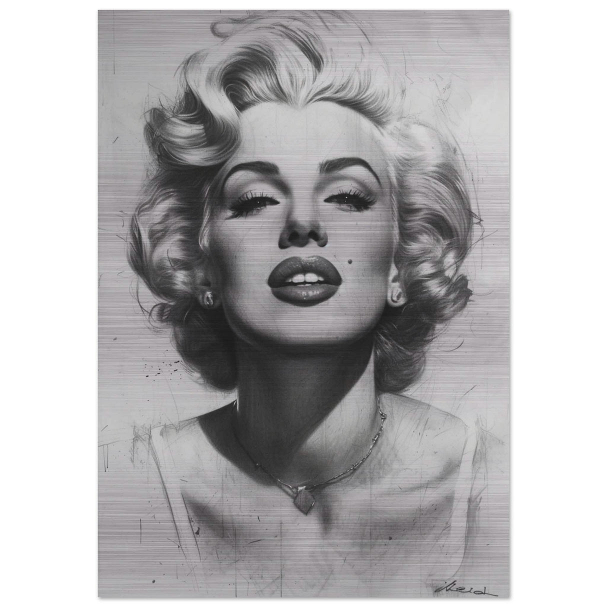 Marilyn Monroe Pop Art Wall Art - Brushed Aluminum Print - 70x100 cm / 28x40″ -