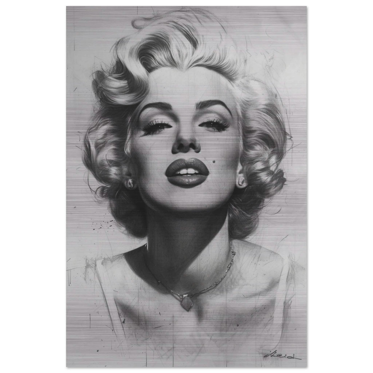 Marilyn Monroe Pop Art Wall Art - Brushed Aluminum Print - 30x45 cm / 12x18″ -