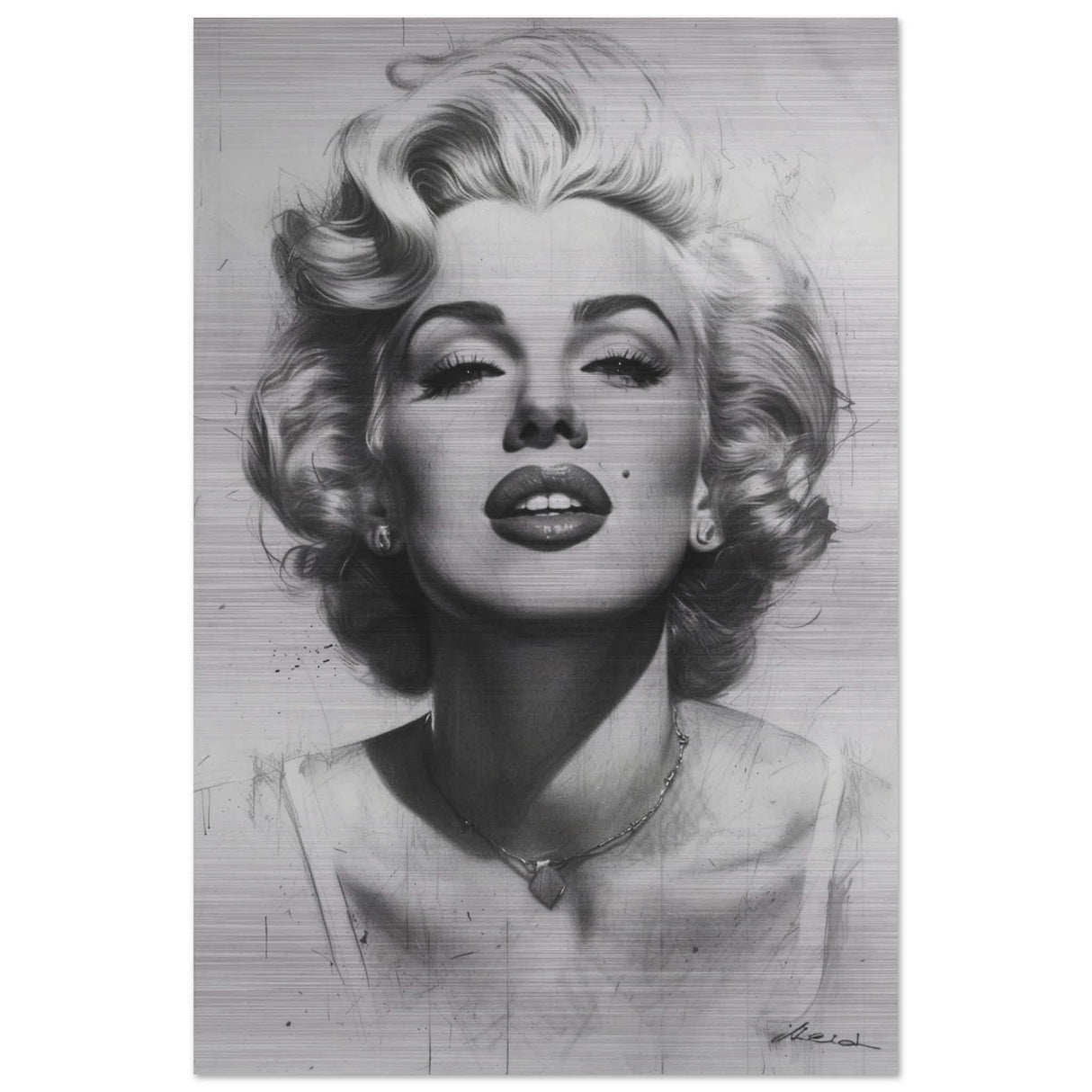 Marilyn Monroe Pop Art Wall Art - Brushed Aluminum Print - 50x75 cm / 20x30″ -