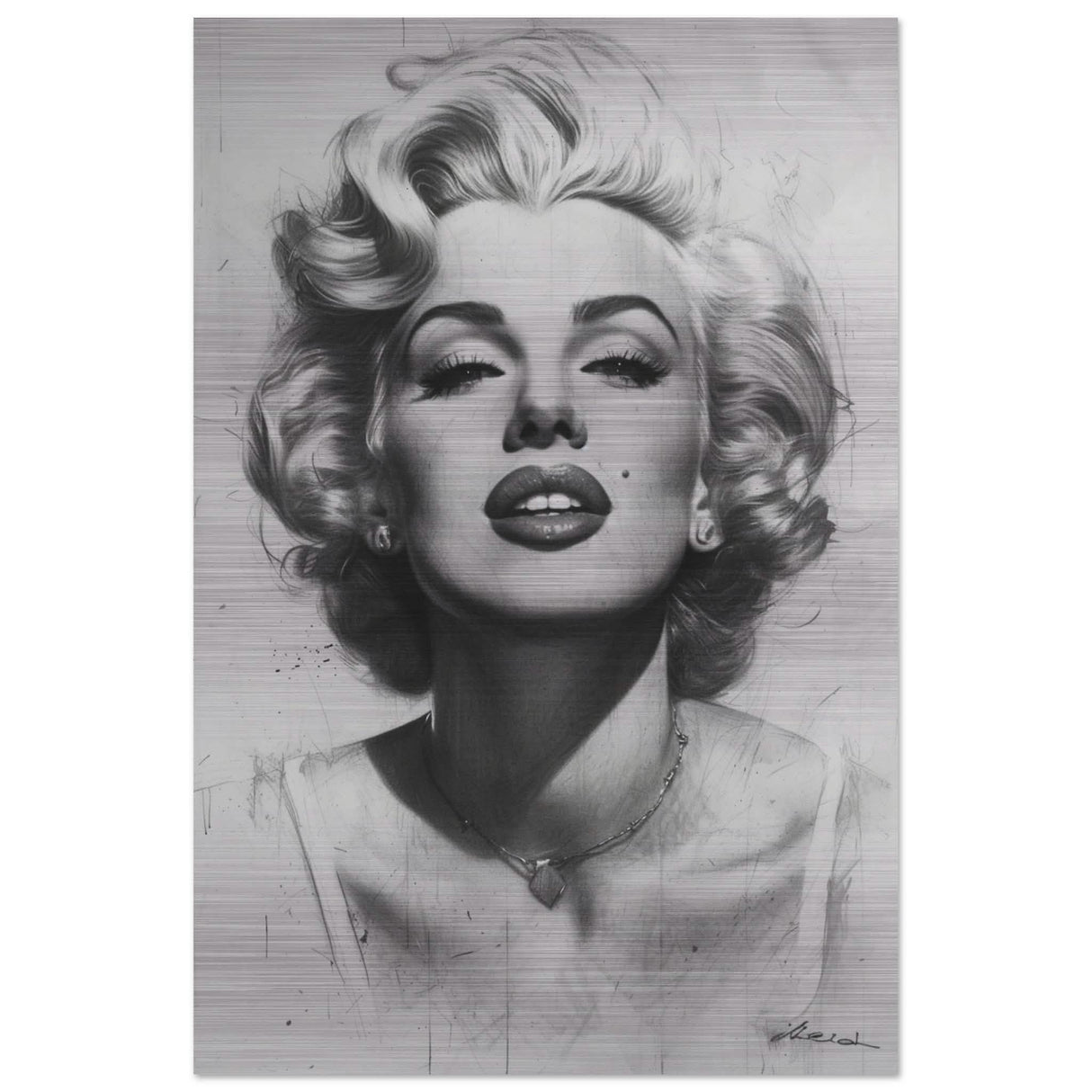 Marilyn Monroe Pop Art Wall Art - Brushed Aluminum Print - 60x90 cm / 24x36″ -