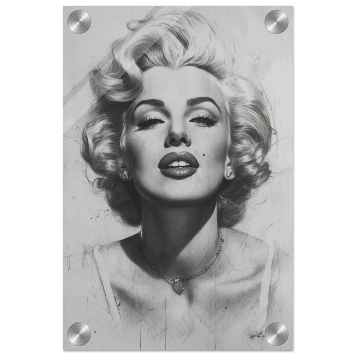 "Marilyn Monroe – Timeless Icon" – Black & White Glamour Portrait Wall Art Print - Acrylic Print - 20x30 cm / 8x12″ -