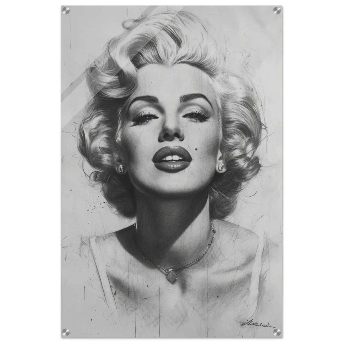 "Marilyn Monroe – Timeless Icon" – Black & White Glamour Portrait Wall Art Print - Acrylic Print - 60x90 cm / 24x36″ -