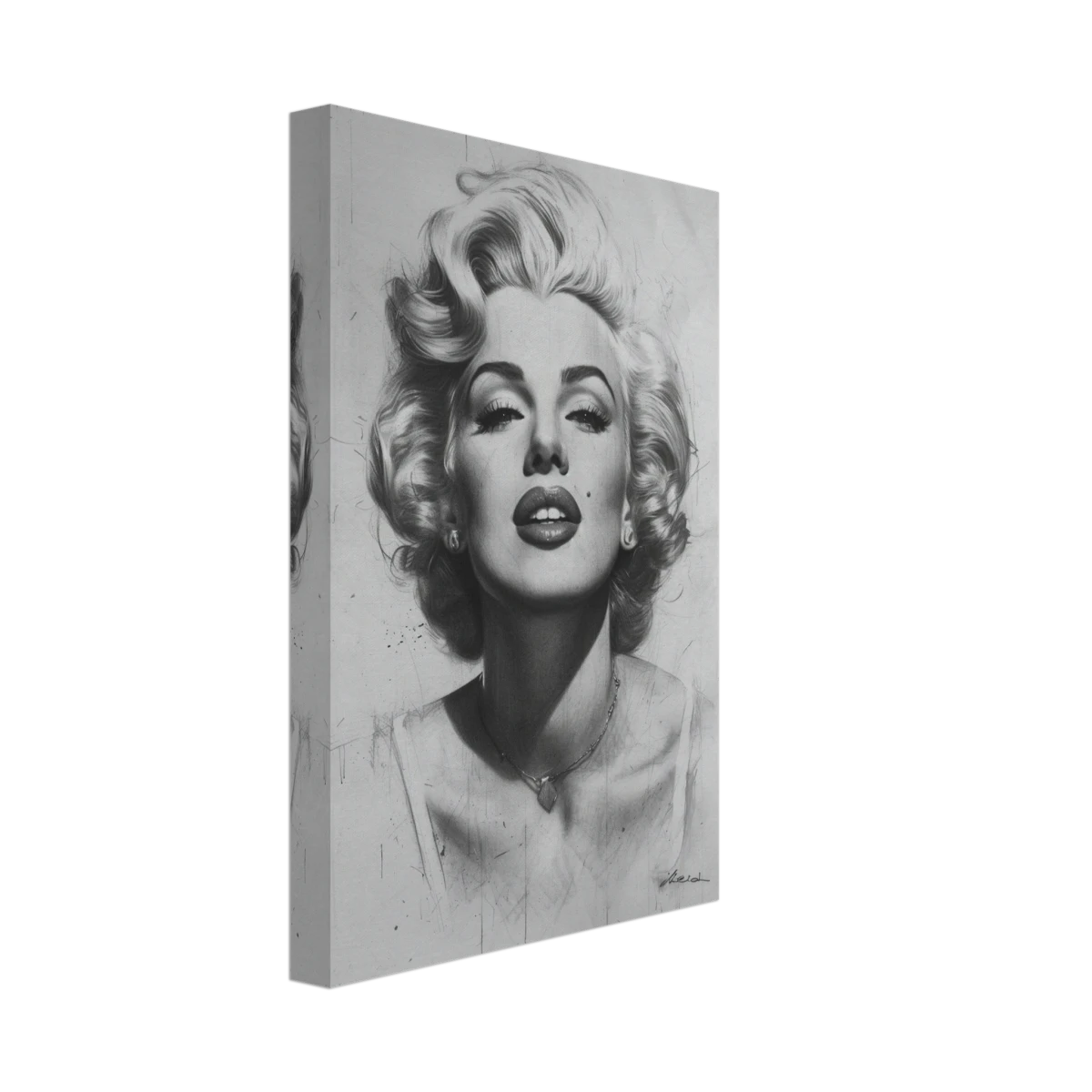 "Marilyn Monroe – Timeless Icon" – Black & White Glamour Portrait Wall Art Print - Canvas - 20x30 cm / 8x12″ -
