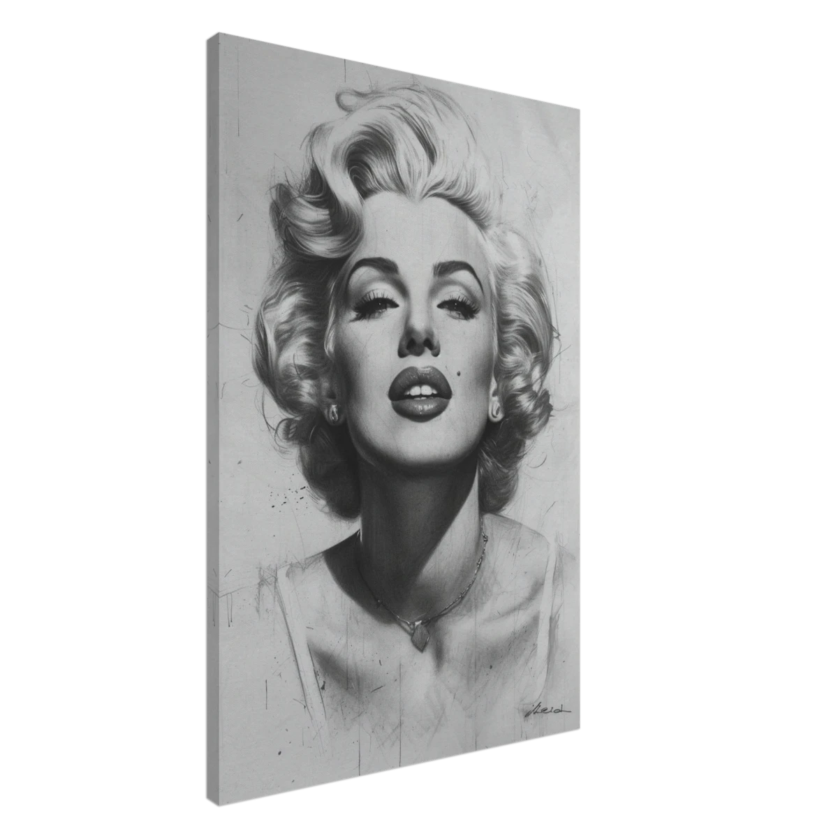"Marilyn Monroe – Timeless Icon" – Black & White Glamour Portrait Wall Art Print - Canvas - 60x90 cm / 24x36″ -