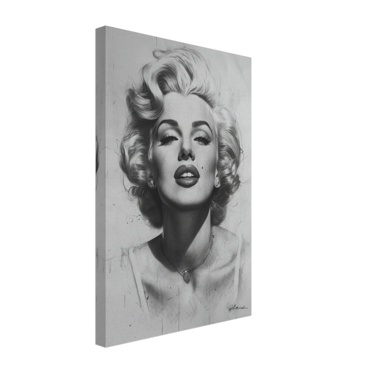 "Marilyn Monroe – Timeless Icon" – Black & White Glamour Portrait Wall Art Print - Canvas - 30x45 cm / 12x18″ -