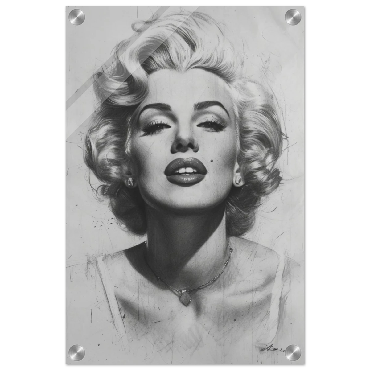 "Marilyn Monroe – Timeless Icon" – Black & White Glamour Portrait Wall Art Print - Acrylic Print - 30x45 cm / 12x18″ -