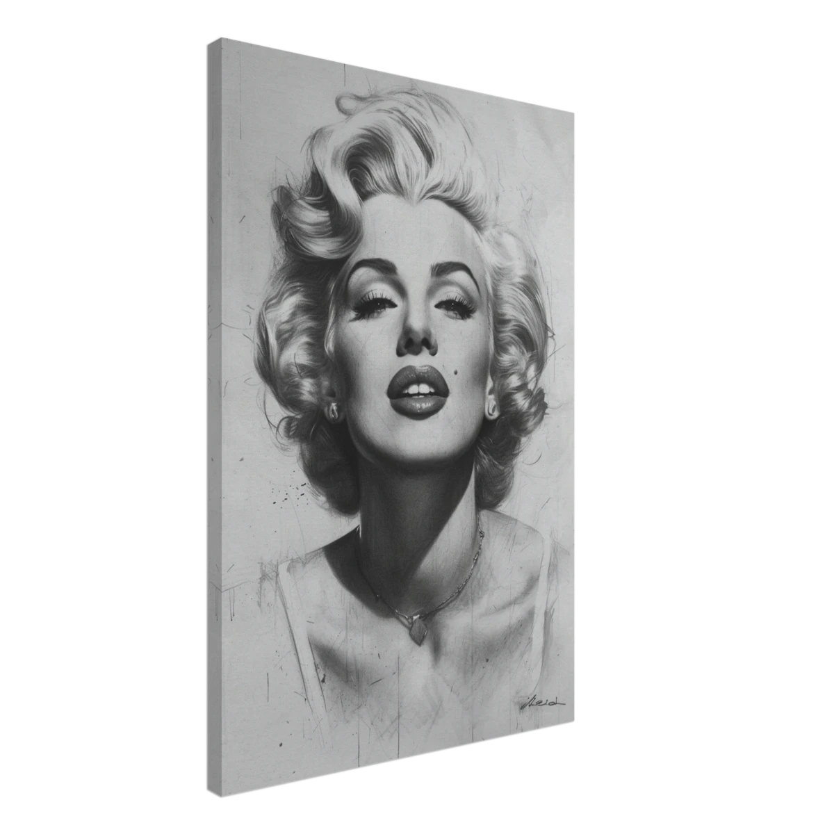 "Marilyn Monroe – Timeless Icon" – Black & White Glamour Portrait Wall Art Print - Canvas - 50x75 cm / 20x30″ -