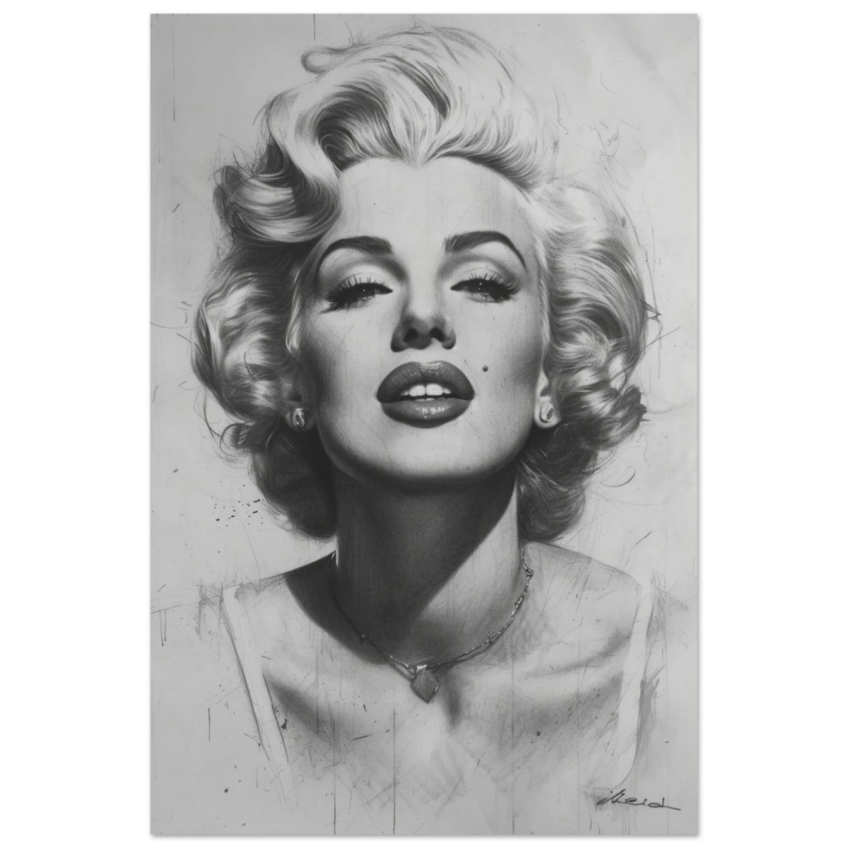 "Marilyn Monroe – Timeless Icon" – Black & White Glamour Portrait Wall Art Print - Fine Art Poster - 40x60 cm / 16x24″ -