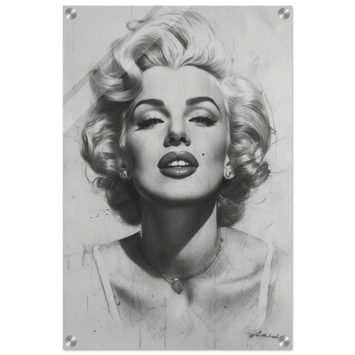 "Marilyn Monroe – Timeless Icon" – Black & White Glamour Portrait Wall Art Print - Acrylic Print - 40x60 cm / 16x24″ -