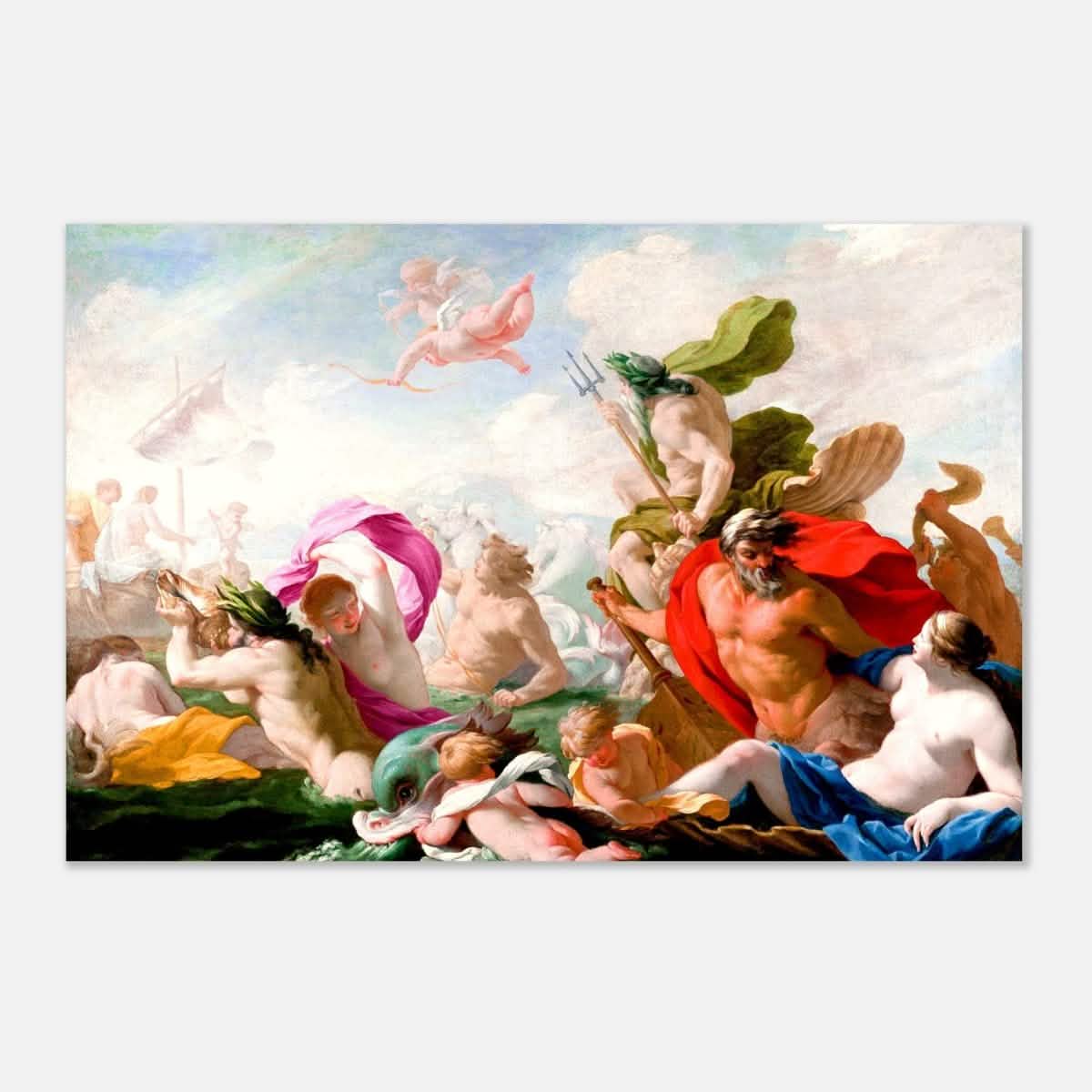 Marine Gods Paying Homage to Love by Eustache Le Sueur 1499 | Vintage wall art print - Aluminum Print - 60x90 cm / 24x36″ -