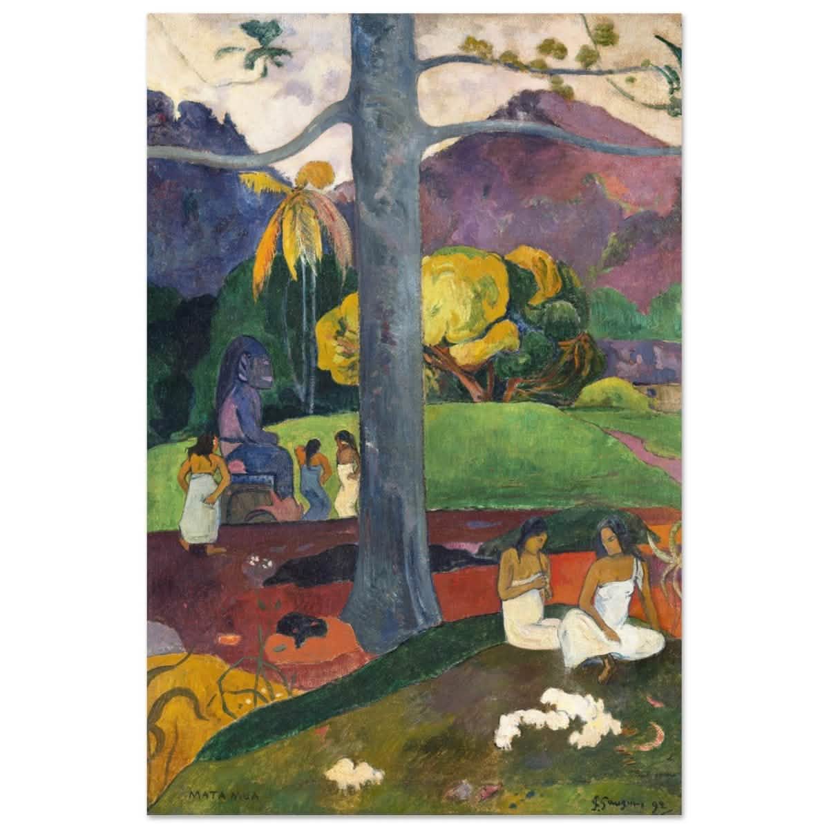 Mata Mua (Once Upon a Time) (1892) by Paul Gauguin | Vintage wall art print - Aluminum Print - 60x90 cm / 24x36″ -