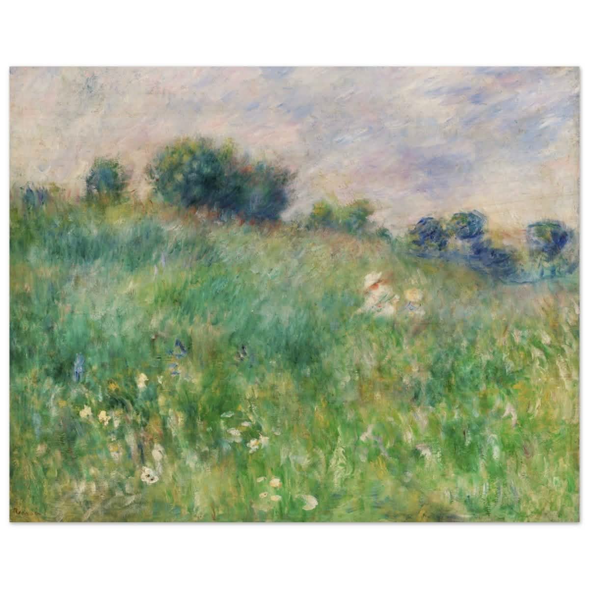 Meadow (La Prairie) by Pierre - Auguste Renoir (1841 - 1919) | wall art print - 40x50 cm / 16x20″ - Wood Prints -