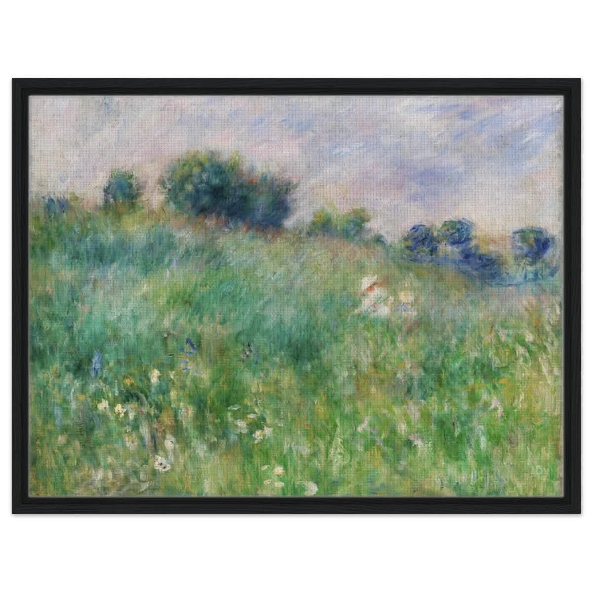 Meadow (La Prairie) by Pierre - Auguste Renoir (1841 - 1919) | wall art print - 60x80 cm / 24x32″ - Framed Canvas - Black frame