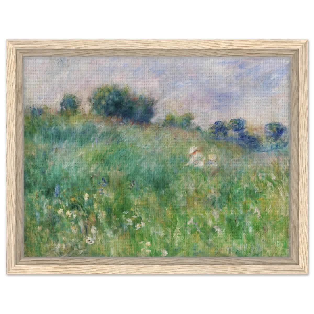 Meadow (La Prairie) by Pierre - Auguste Renoir (1841 - 1919) | wall art print - 30x40 cm / 12x16″ - Framed Canvas - Wood frame