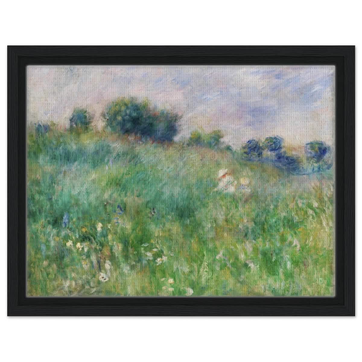 Meadow (La Prairie) by Pierre - Auguste Renoir (1841 - 1919) | wall art print - 30x40 cm / 12x16″ - Framed Canvas - Black frame