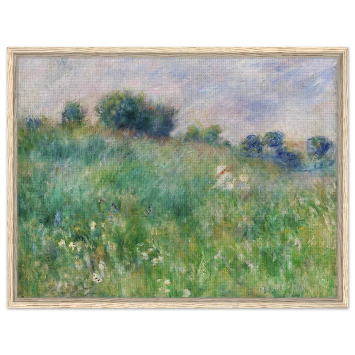 Meadow (La Prairie) by Pierre - Auguste Renoir (1841 - 1919) | wall art print - 60x80 cm / 24x32″ - Framed Canvas - Wood frame