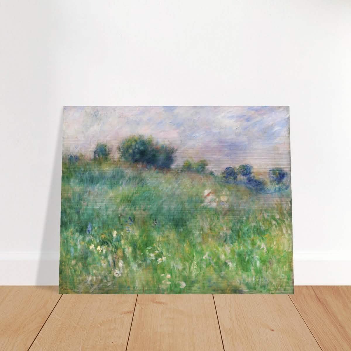 Meadow (La Prairie) by Pierre - Auguste Renoir (1841 - 1919) | wall art print - 40x50 cm / 16x20″ - Brushed Aluminum Print -